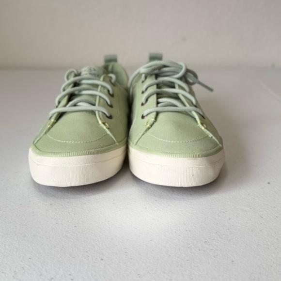 Sperry Crest Vibe sea cycled Light Green Canvas Sneakers size 8 - Picture 4 of 7